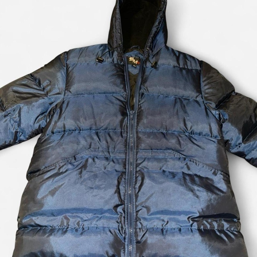 SM2 Blue Puffer Jacket Horizontal Quilting